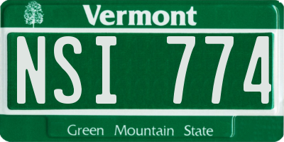 VT license plate NSI774