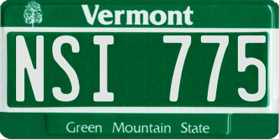 VT license plate NSI775