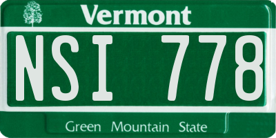 VT license plate NSI778
