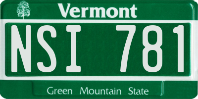VT license plate NSI781