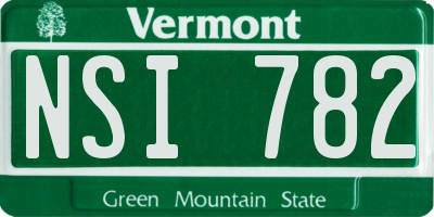 VT license plate NSI782