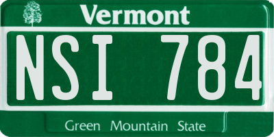 VT license plate NSI784