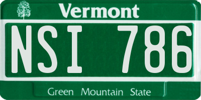 VT license plate NSI786