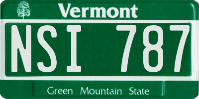 VT license plate NSI787
