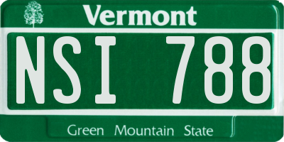 VT license plate NSI788