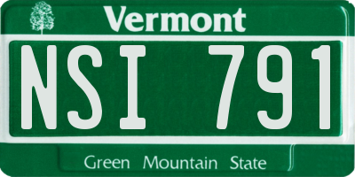 VT license plate NSI791