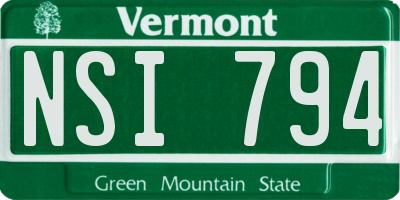 VT license plate NSI794