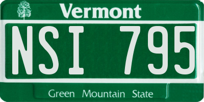 VT license plate NSI795