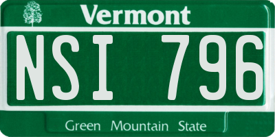 VT license plate NSI796
