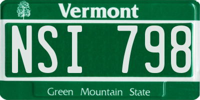 VT license plate NSI798