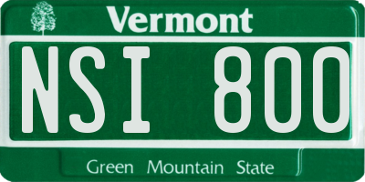 VT license plate NSI800