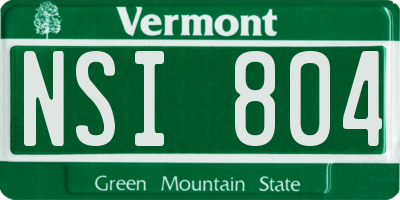 VT license plate NSI804