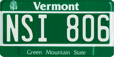 VT license plate NSI806