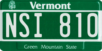 VT license plate NSI810