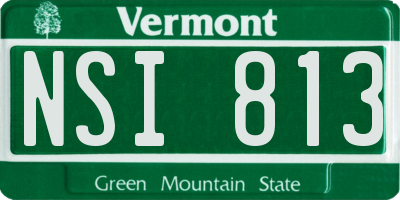 VT license plate NSI813