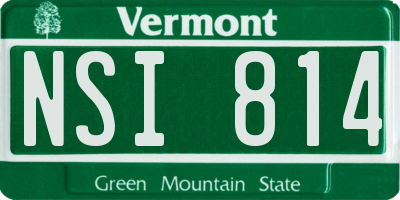 VT license plate NSI814