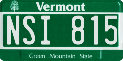 VT license plate NSI815