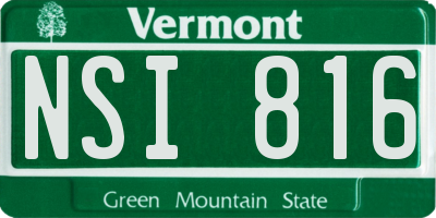 VT license plate NSI816