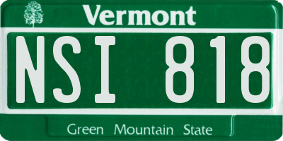 VT license plate NSI818