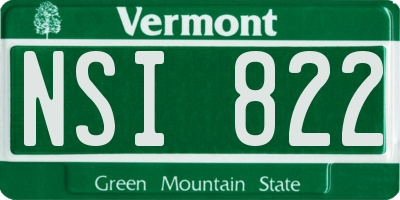 VT license plate NSI822