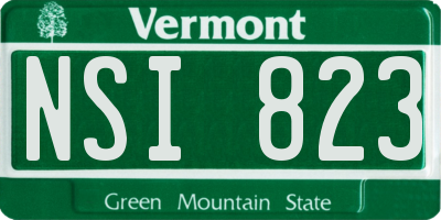 VT license plate NSI823