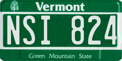 VT license plate NSI824