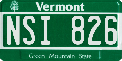 VT license plate NSI826