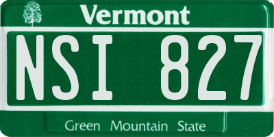 VT license plate NSI827