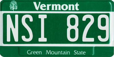 VT license plate NSI829