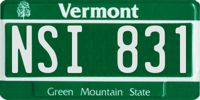 VT license plate NSI831