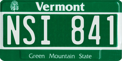 VT license plate NSI841