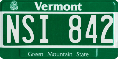 VT license plate NSI842