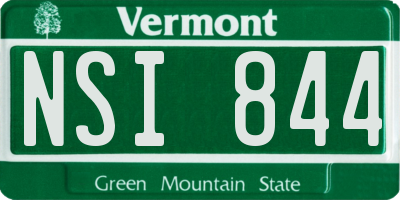 VT license plate NSI844