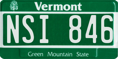VT license plate NSI846