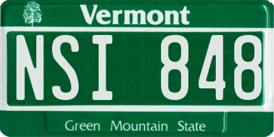 VT license plate NSI848