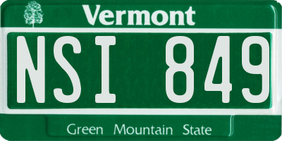 VT license plate NSI849