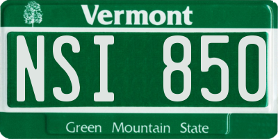 VT license plate NSI850