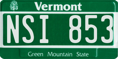VT license plate NSI853