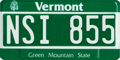 VT license plate NSI855