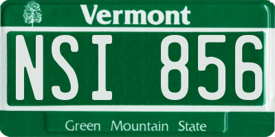 VT license plate NSI856