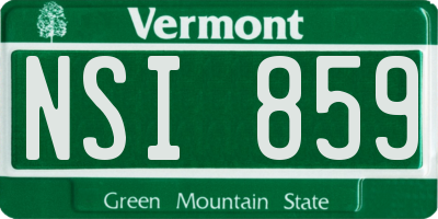 VT license plate NSI859
