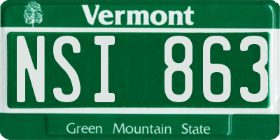 VT license plate NSI863