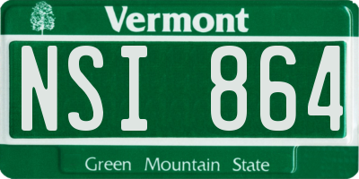 VT license plate NSI864