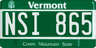 VT license plate NSI865