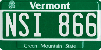 VT license plate NSI866