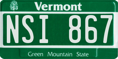 VT license plate NSI867