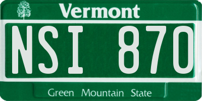 VT license plate NSI870