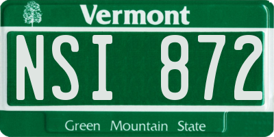 VT license plate NSI872