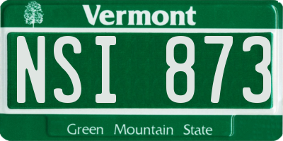 VT license plate NSI873