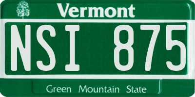 VT license plate NSI875